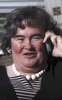 Susan Boyle photo in her home in Blackburn West Lothian on April 17th 2009 on the phone