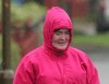 Susan Boyle photo spotted at Blackburn In The Rain wearing a red raincoat on August 18th 2009 1