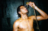 Marlon Teixeira photo shoot for Sergio K menswear campaign of fall and winter of 2009 having a shower