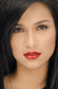 Jennylyn Mercado wearing red lipstick and colored eye lenses