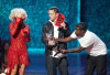 Eminem presents an Award to Lady Gaga as the Best New Artist at the 2009 MTV Video Music Awards at Radio City Music Hall on September 13, 2009 in New York City