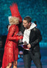 Eminem presents an Award to Lady Gaga as the Best New Artist at the 2009 MTV Video Music Awards at Radio City Music Hall on September 13, 2009 in New York City