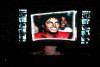 Michael Jackson on the video screen at the 2009 MTV Video Music Awards at Radio City Music Hall on September 13, 2009 in New York City