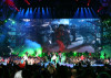 Michael Jackson on the video screen at the 2009 MTV Video Music Awards at Radio City Music Hall on September 13, 2009 in New York City