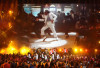 Michael Jackson on the video screen at the 2009 MTV Video Music Awards at Radio City Music Hall on September 13, 2009 in New York City