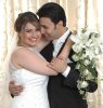 picture of the Arab Celebrity Salma an Egyptian TV hostess of the entertainment show Shababeek on Dream TV picture at her wedding with her husband Sherif 2