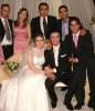 picture of the Arab Celebrity Salma an Egyptian TV hostess of the entertainment show Shababeek on Dream TV picture at her wedding with her husband Sherif and her co host Heba