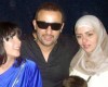 Picture of Egyptian actor Ahmed Al Sakka with his wife Maha and actress Mona Zaki