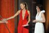 Leighton Meester and Blake Lively present the Outstanding Directing In A Comedy Series award during the 61st Primetime Emmy Awards