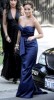 Adrienne Bailon arrived wearing a blue silk dress at Khloe Kardashian and Lamar Odom wedding reception held at the couples residence in Beverly Hills on September 27th 2009 1