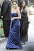 Adrienne Bailon arrived wearing a blue silk dress at Khloe Kardashian and Lamar Odom wedding reception held at the couples residence in Beverly Hills on September 27th 2009 3