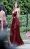 Brittny Gastineau arrives in a dark maroon gown to Khloe Kardashian and Lamar Odom wedding reception held at the couples residence in Beverly Hills on September 27th 2009 4