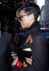 Rihanna arrives at the Jean Paul Gaultier Pret a Porter fashion show on October 3rd 2009 in France 1