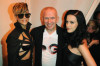 Rihanna with designer Jean Paul Gaultier and Katy Perry backstage at the Jean Paul Gaultier Pret a Porter fashion show on October 3rd 2009 in France 2