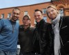 Stephen Gately with Mikey Graham Ronan Keating and Shane Lynch of Boyzone for the launch of new store Plus and Minors on Thomas Street on May 1st 2008 in Dublin Ireland 2