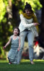 Katie Holmes with her daughter Suri at a park in Cambridge Massachusetts on October 10th 2009 2