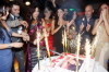 Nelly Maqdisi photo cutting her cake with Ziad Borji at her birthday party held in October 2009