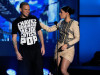 Nelly Furtado with Rapper Residente speak onstage at the MTV 2009 Latin America Awards