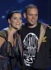 Nelly Furtado with Rapper Residente speak onstage at the MTV 2009 Latin America Awards