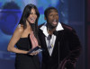 Sofia Vergara and 50 Cent present the Artista Del Ano award at the MTV 2009 Latin America Awards