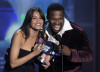 Sofia Vergara and 50 Cent present the Artista Del Ano award at the MTV 2009 Latin America Awards