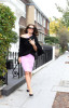 Elizabeth Hurley spotted leavinf her home wearing a pretty pink dress october 22nd 2009 3