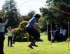 First Lady Michelle Obama takes participates in athletic activities on the White House South Lawn to promote physical fitness at the Healthy Kids Fair on October 21st 2009 9