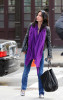 Courtney Cox spotted shopping in SoHo wearing a dark jeans pants and a light purple neck scarf on october 26th 2009 4