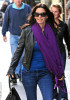 Courtney Cox spotted shopping in SoHo wearing a dark jeans pants and a light purple neck scarf on october 26th 2009 1