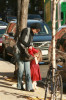 Katie Holmes and her daughter Suri Cruise spotted waiting a car after shopping in Newbury Street on october 26th 2009 5