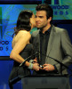 Michelle Monaghan presents the Hollywood Movie Of The Year to Zachary Quinto onstage during the 13th annual Hollywood Awards Gala Ceremony held at The Beverly Hilton Hotel on October 26th 2009 2