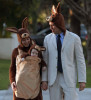 Alyson Hannigan and her husband Alexis Denisof spotted dressed in matching kangaroo costumes together with their baby Satyana out for Haloween on October 31st 2009 11