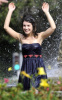 Shenae Grimes spotted getting wet while running into a fountain for an episode of 9010 in Los Angeles on January 8th 2010 10