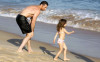 Hugh Jackman spotted swimming at the beach with his kids in Brazil on January 12th 2010 9