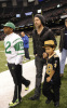 Brad Pitt and his son Maddox seen at the New Orleans Saints playoff game against the Arizona Cardinals on January 16th 2010 in the Louisiana Superdome 3