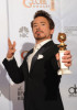 Robert Downey Jr with his award in the press room during the 67th Annual Golden Globe Award at The Beverly Hilton Hotel on January 17th 2010 in California 1