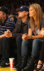 Leonardo DiCaprio and Bar Refaeli seen together on January 18th 2010 at the Los Angeles Lakers basketball game 4