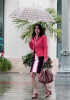 Courteney Cox picture while on the filming set of Cougar Town wearing a skirt and a red denim jacket January 21st 2010 4