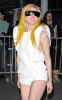 Lady GaGa spotted around fans wearing a yellow wig on January 21st 2010 in New York City 4