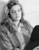 Drew Barrymore photo when she was a teenager black and white pose