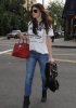 Fergie spotted on January 29th 2010 walking around Los Angeles in a white tshirt and denim pants 1