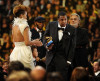 Jay Z and Rihanna accept the Best RapSung Collaboration Award during the 52nd Annual GRAMMY Awards held at Staples Center on January 31st 2010 in Los Angeles