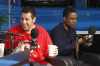 Adam Sandler and Chris Rock together at the Dan Patrick Show mobile studio on February 5th 2010 in Miami South Beach 1