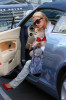 Paris Hilton spotted with her lil puppy on February 2nd 2010 as she left Mauros Cafe 1