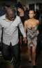 Kim Kardashian and Reggie Bush together for a family dinner on February 5th 2010 at Prime 112 in Miami 2