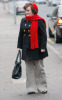 Susan Boyle seen walking around wearing a red woolen scarf and hat on February 3rd 2010 in London England 1