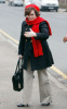 Susan Boyle seen walking around wearing a red woolen scarf and hat on February 3rd 2010 in London England 2