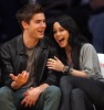 Zac Efron and  Vanessa Hudgens seen together on February 3rd 2010 at the Los Angeles Lakers game 7