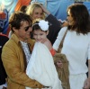 Cameon Diaz seen walking beside Tom Cruise and his wife Katie Holmes and daughter Suri at the Super Bowl on February 7th 2010 at the Sun Life Stadium in Miami Florida 1