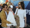 Tom Cruise seen with his wife Katie Holmes and daughter Suri at the Super Bowl on February 7th 2010 at the Sun Life Stadium in Miami Florida 2